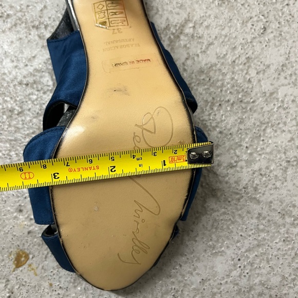 Pedro Miralles navy satin sling backs - Picture 14 of 16